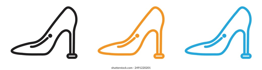 high heel shoes vector logo set collection for web app ui