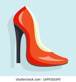 high heel shoes vector, woman's shoe, red leather, women dress shoes vectors.