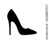 High heel silhouette vector flat illustration design.
