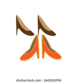 high heel simple color vector design icon