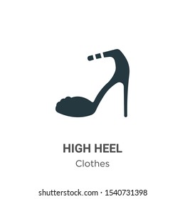 High heel vector icon on white background. Flat vector high heel icon symbol sign from modern clothes collection for mobile concept and web apps design.