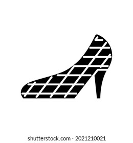 High Heel Wedding Church Glyph Icon. Taiwan. Glass Shoe Building. Oriental Custom. Asian Item. Black Filled Symbol. Isolated Vector Stock Illustration