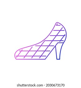 High Heel Wedding Church Outline Icon. Taiwan. Glass Shoe Building. Oriental Custom. Asian Item. Purple Gradient Symbol. Isolated Vector Stock Illustration