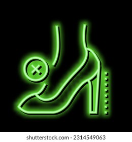 high heel woman shoe feet neon light sign vector. high heel woman shoe feet illustration