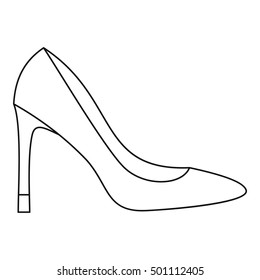 High heel women shoe icon. Outline illustration of high heel women shoe vector icon for web