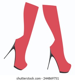 high heeled boots illustration vector