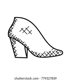 
A high heeled classic chelsea boot doodle icon
