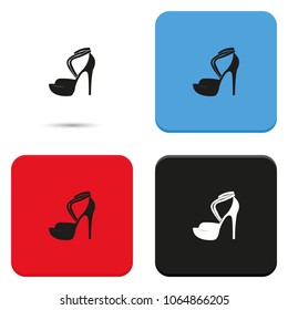 High heeled sandal flat vector icon.