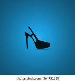 High heeled sandal icon. Flat shoe illustration.