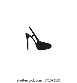 High heeled sandal icon. Flat shoe illustration.