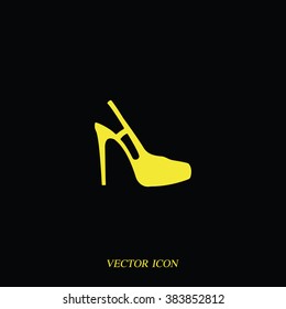 High heeled sandal icon. Flat shoe illustration.