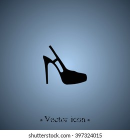 High heeled sandal icon. Flat shoe illustration.