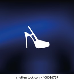 High heeled sandal icon. Flat shoe illustration.