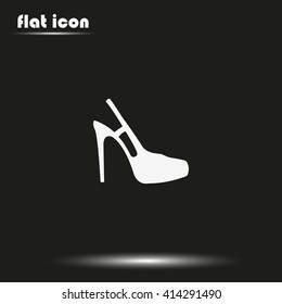 High heeled sandal icon. Flat shoe illustration.
