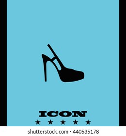 High heeled sandal icon. Flat shoe illustration.