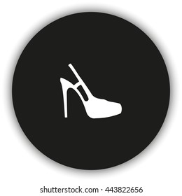 High heeled sandal icon. Flat shoe illustration.
