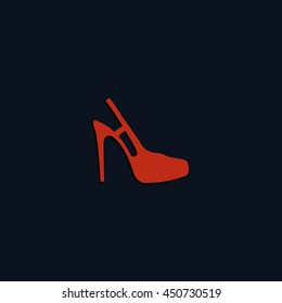 High heeled sandal icon. Flat shoe illustration.