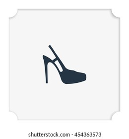 High heeled sandal icon. Flat shoe illustration.