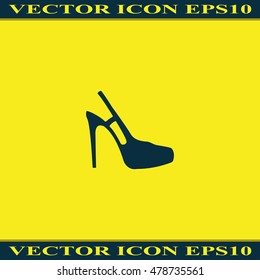 High heeled sandal icon. Flat shoe illustration.