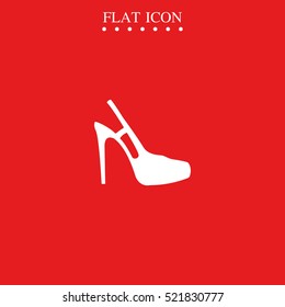 High heeled sandal icon. Flat shoe illustration.