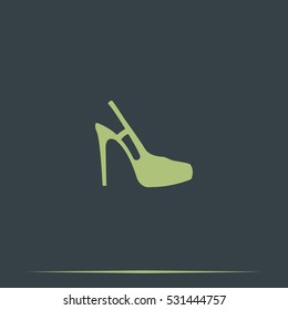 High heeled sandal icon. Flat shoe illustration.