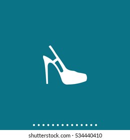 High heeled sandal icon. Flat shoe illustration.