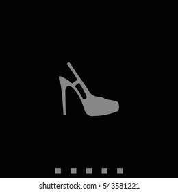 High heeled sandal icon. Flat shoe illustration.