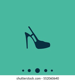 High heeled sandal icon. Flat shoe illustration.