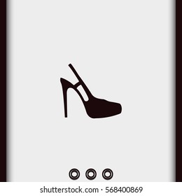 High heeled sandal icon. Flat shoe illustration.