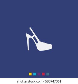High heeled sandal icon. Flat shoe illustration.