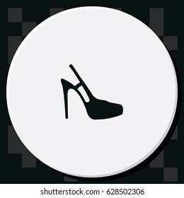 High heeled sandal icon. Flat shoe illustration.