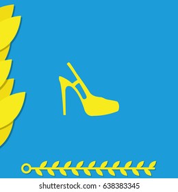High heeled sandal icon. Flat shoe illustration.
