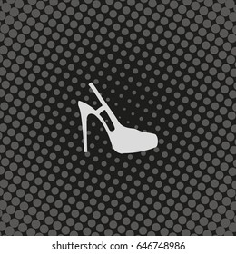 High heeled sandal icon. Flat shoe illustration.