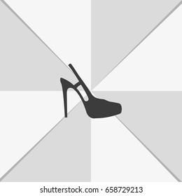 High heeled sandal icon. Flat shoe illustration.