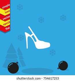 High heeled sandal icon. Flat shoe illustration.