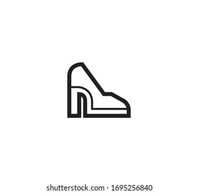 Ilustración de icono aislado con vector de zapatos de alta altura. Zapato de tacón alto Ilustración