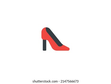 High Heeled Shoe Vector Isolated Emoticon. Woman Shoe Icon