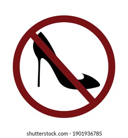 High heeled shoes outline vector icon. Attractive footwear. Pumps lady style. Flat simple line design illustration.