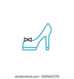 High heeled shoes vector thin line stroke icon. High heeled shoes outline illustration, linear sign, symbol concept.