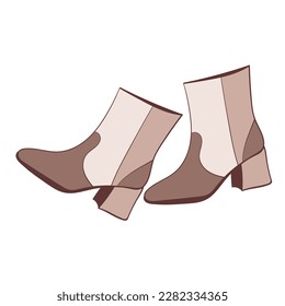Las botas de las mujeres con tacones altos. Ilustración vectorial. 