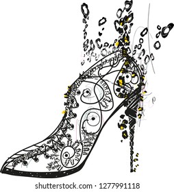 high heels with animal theme, vector design
