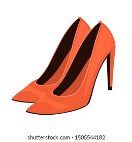 High Heels. Attractive Female Accessory, Beautiful Shoe. Elegant Fashion Footwear. Isolated Vector Illustration In Cartoon Style