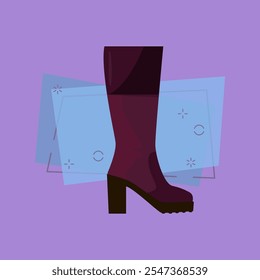 High Heels Boot-Illustration. Schuh, High Heel, Damenschuhe. Modekonzept. Vektorgrafik kann für Themen wie Kleidung, Mode, Werbung, Shopping verwendet werden