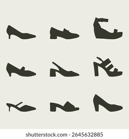 High Heels Collection Women Shoes Silhouette