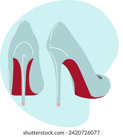 High heels, commonly known as stilettos or pumps, are fashionable footwear with elevated heels, adding height and style, often worn by women for formal or trendy occasions