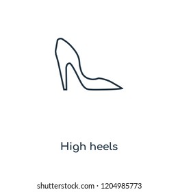 High heels concept line icon. Linear High heels concept outline symbol design. This simple element illustration can be used for web and mobile UI/UX.