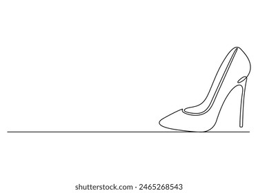 High heels continuous one line drawing vector illustration