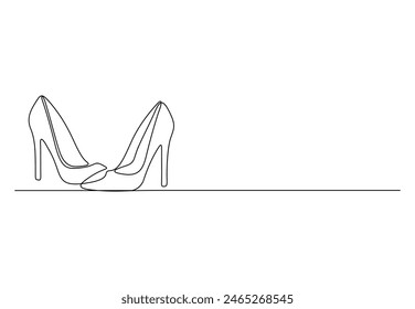 High heels continuous one line drawing vector illustration