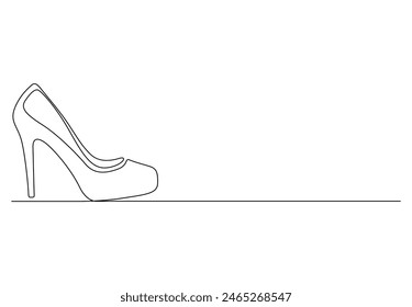 High heels continuous one line drawing vector illustration