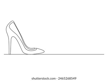 High heels continuous one line drawing vector illustration